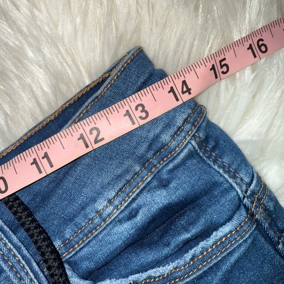 Wax Jean Butt I Love You Womens Blue Jean Stretch Drawstring Shorts Size Small - Picture 11 of 12